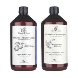 天然洗衣精 香氣雙重奏 禮盒｜尤加利×天竺葵＋佛手柑×薰衣草｜1000ml×2 英國 Vanilla Blanc｜Read the Label