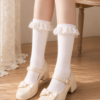 蕾絲花邊中筒襪|公主甜美少女襪 黑白 制服穿搭親膚棉|商品細節圖 蕾絲花邊中筒襪|公主甜美少女襪 黑白 制服穿搭親膚棉 商品細節圖