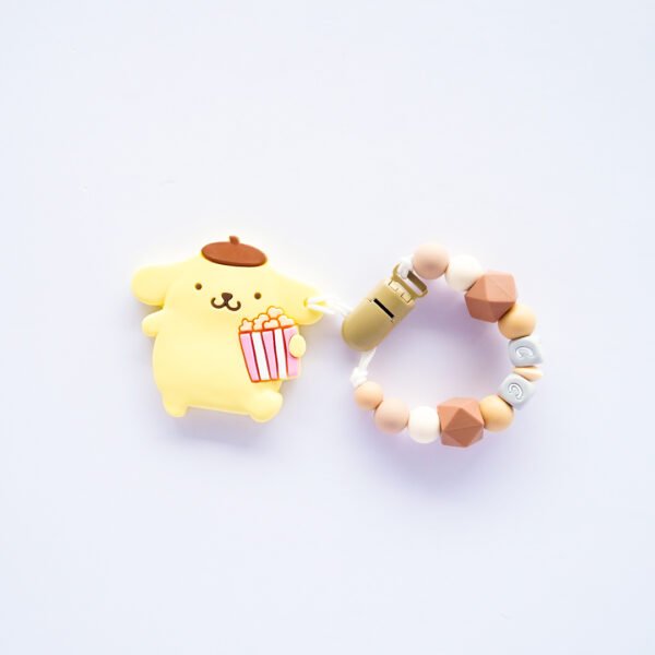布丁狗 Pompompurin 固齒器奶嘴鏈套組｜客製英文名字・禮盒加購