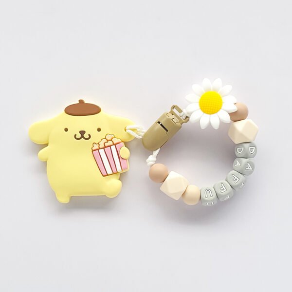 布丁狗 Pompompurin 固齒器奶嘴鏈套組｜客製英文名字・禮盒加購