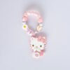 Hello Kitty 固齒器奶嘴鏈套組－LAFEI 雛菊 熱氣球，客製名字示意