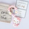Hello Kitty 固齒器奶嘴鏈套組－LAFEI 雛菊 熱氣球 袋 卡，客製名字示意