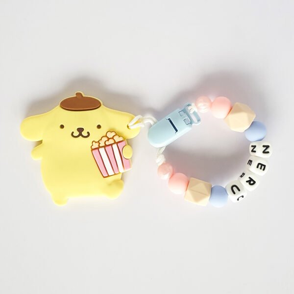 布丁狗 Pompompurin 固齒器奶嘴鏈套組｜客製英文名字・禮盒加購