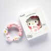 Hello Kitty 固齒器奶嘴鏈套組－YUEli 雛菊 熱氣球 盒，客製名字示意