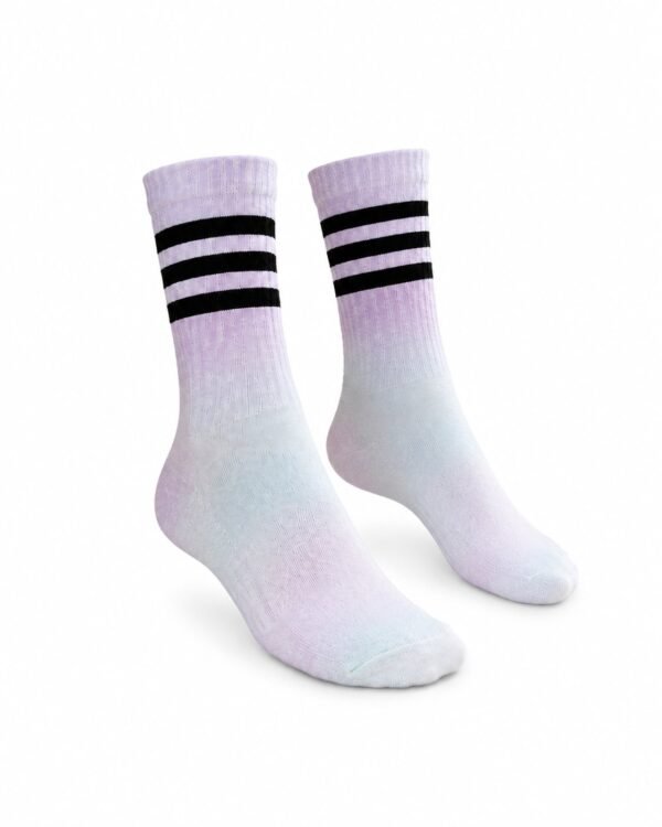 噴墨柔彩中筒襪 藍紫色 一雙白底圖