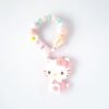 Hello Kitty 固齒器奶嘴鏈套組－SYUAN 雛菊熱氣球款，客製英文名字示意