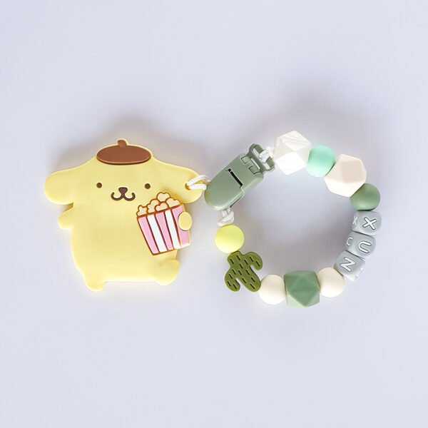 布丁狗 Pompompurin 固齒器奶嘴鏈套組｜客製英文名字・禮盒加購