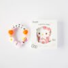 Hello Kitty 固齒器奶嘴鏈套組－yuruo 雛菊 熱氣球 盒子，客製名字示意