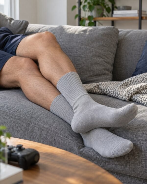 cotton-ribbed-crew-socks-05-scene 柔棉日常羅紋中筒襪|基本百搭・同色5雙入