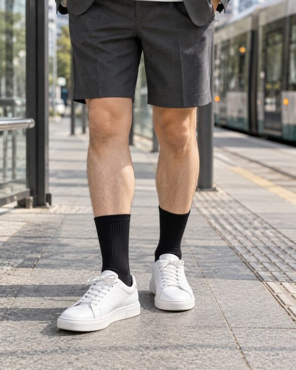 cotton-ribbed-crew-socks-06-scene 柔棉日常羅紋中筒襪|基本百搭・同色5雙入