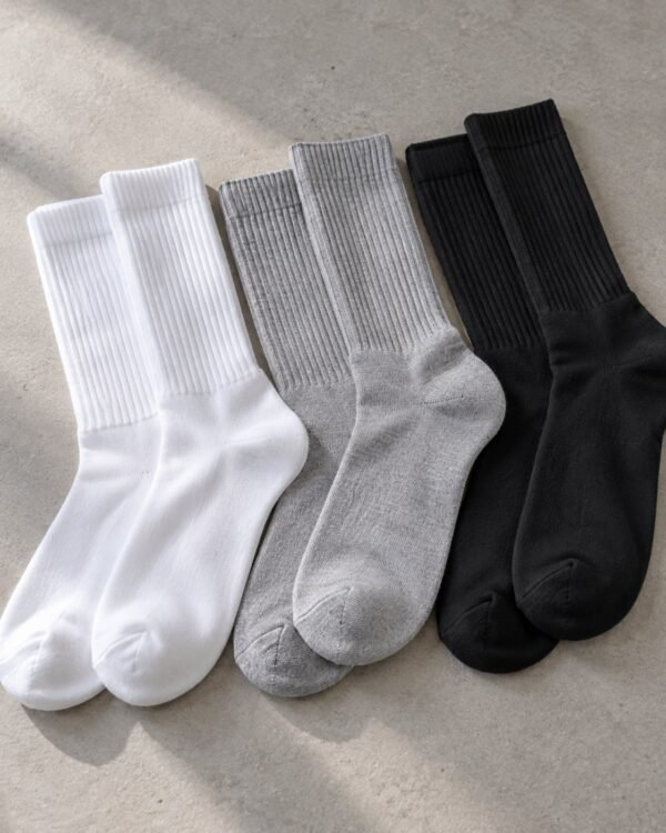 cotton-ribbed-crew-socks-07-scene 柔棉日常羅紋中筒襪|基本百搭・同色5雙入