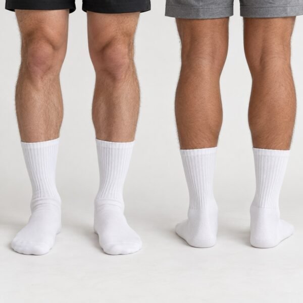 cotton-ribbed-crew-socks-08-pair 柔棉日常羅紋中筒襪|基本百搭・同色5雙入