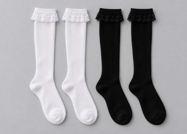 lace-crew-socks-07-scene 蕾絲中筒襪|黑白蕾絲花邊,制服與日常都好搭