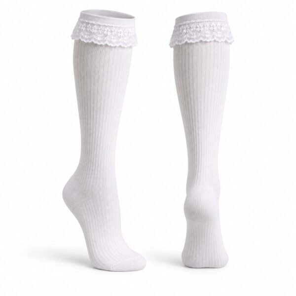lace-crew-socks-08-white 蕾絲中筒襪|黑白蕾絲花邊,制服與日常都好搭